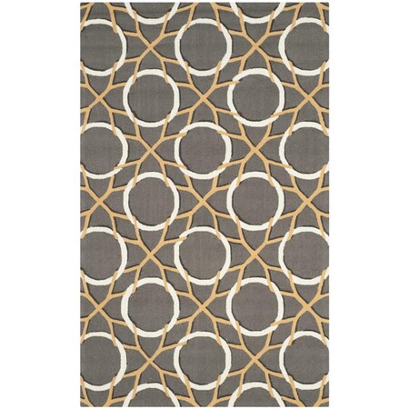 Safavieh Four Seasons Hand Hooked Rectangle Rug- Grey - Ivory- 8 x 10 ft. FRS238B-8